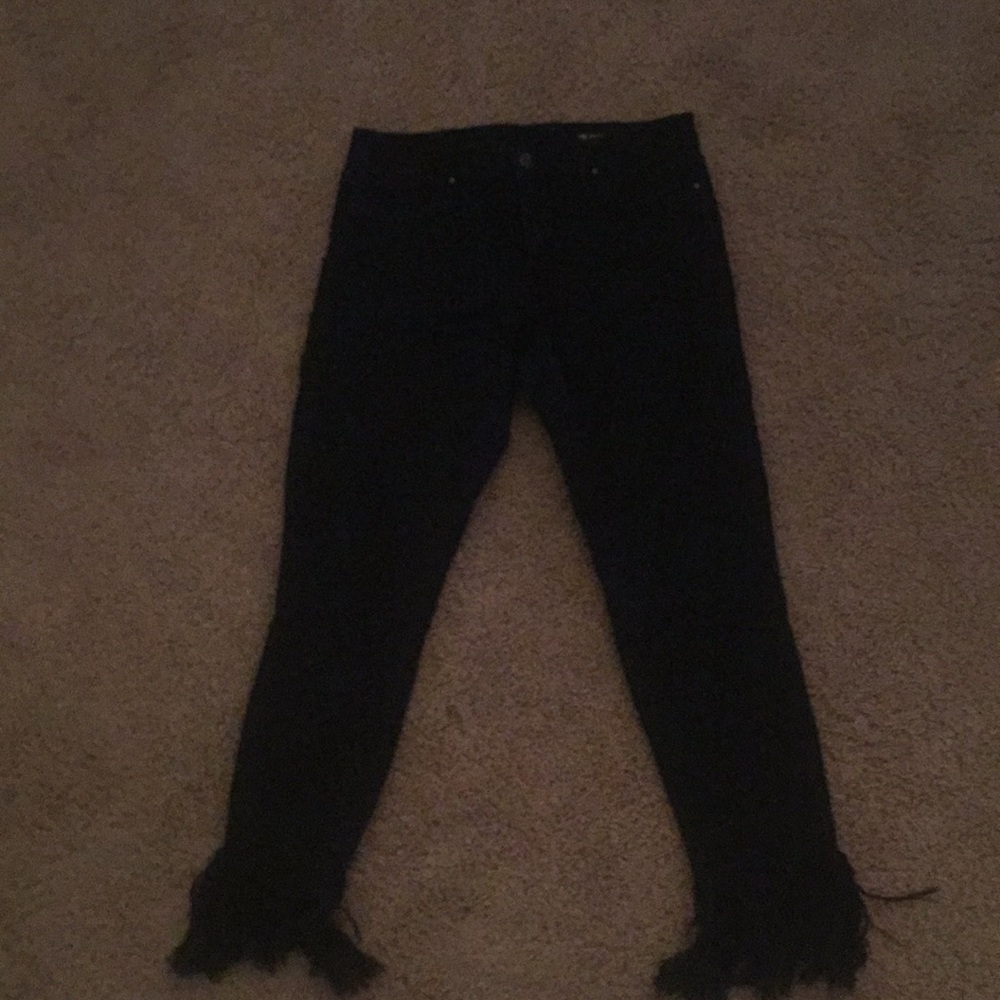 Blank NYC Black Frayed Jeans